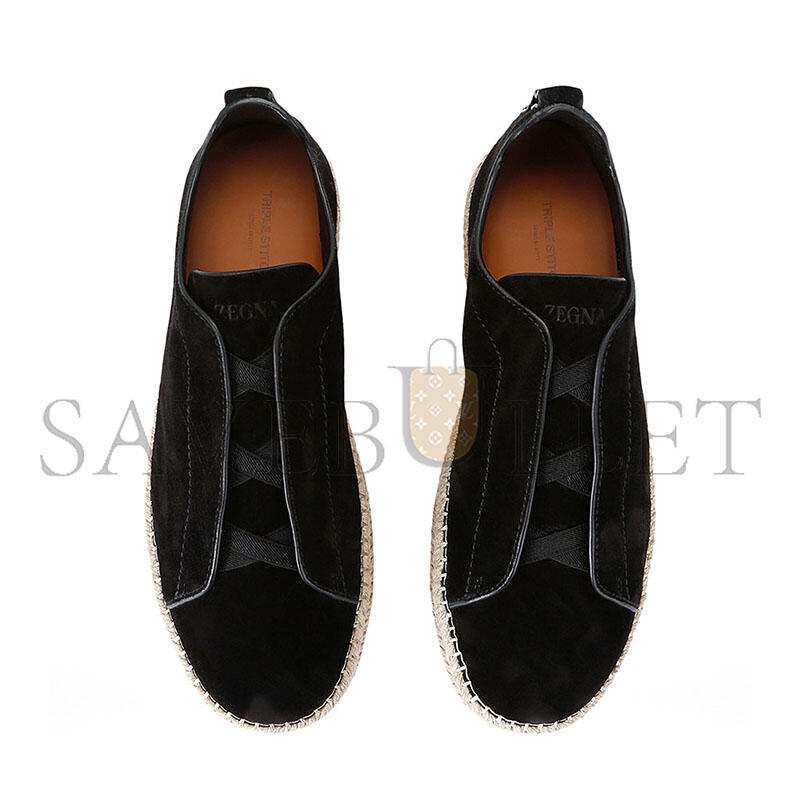 ZEGNA SUEDE TRIPLE STITCH ESPADRILLES 